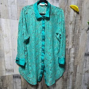 Victoria’s Secret Vintage Gold Label Green Lace Sleep Shirt Pajamas M/L